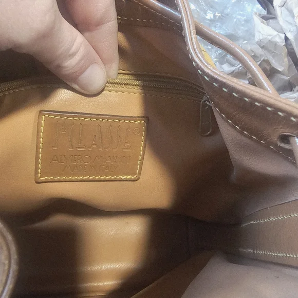 Vintage Map Print Leather Bucket Bag - Picture 2 of 14